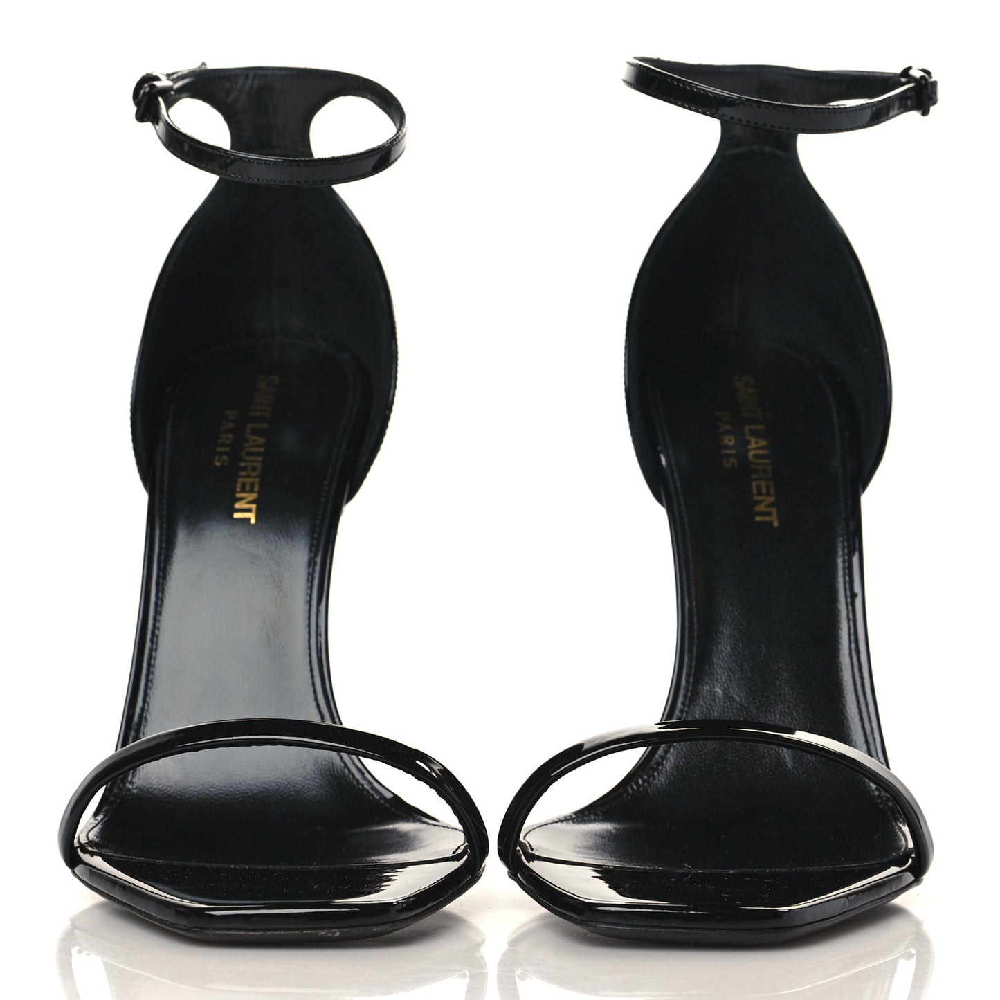 Patent Calfskin Opyum 110 Sandals 39 Black