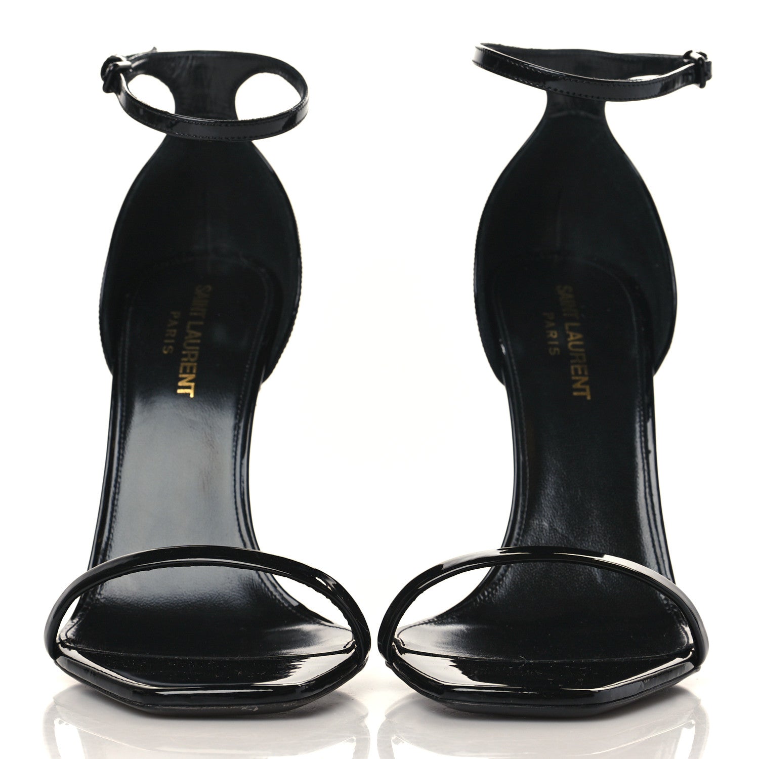 Saint Laurent Patent Calfskin Opyum 110 Sandals 39 Black 2 of 10
