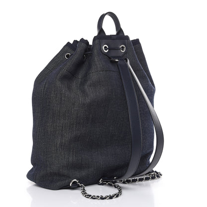 Chanel Canvas Large Deauville Backpack Denim Blue 3 of 10