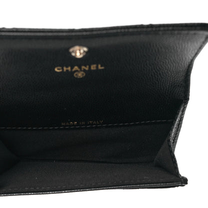 Chanel Caviar Quilted Crystal CC Flap Card Holder Black 5 of 9