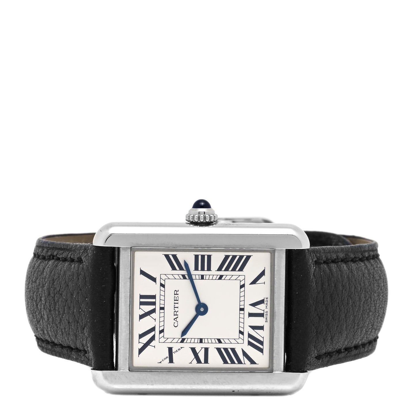 Stainless Steel Calfskin 24mm Tank Solo Quartz Watch
