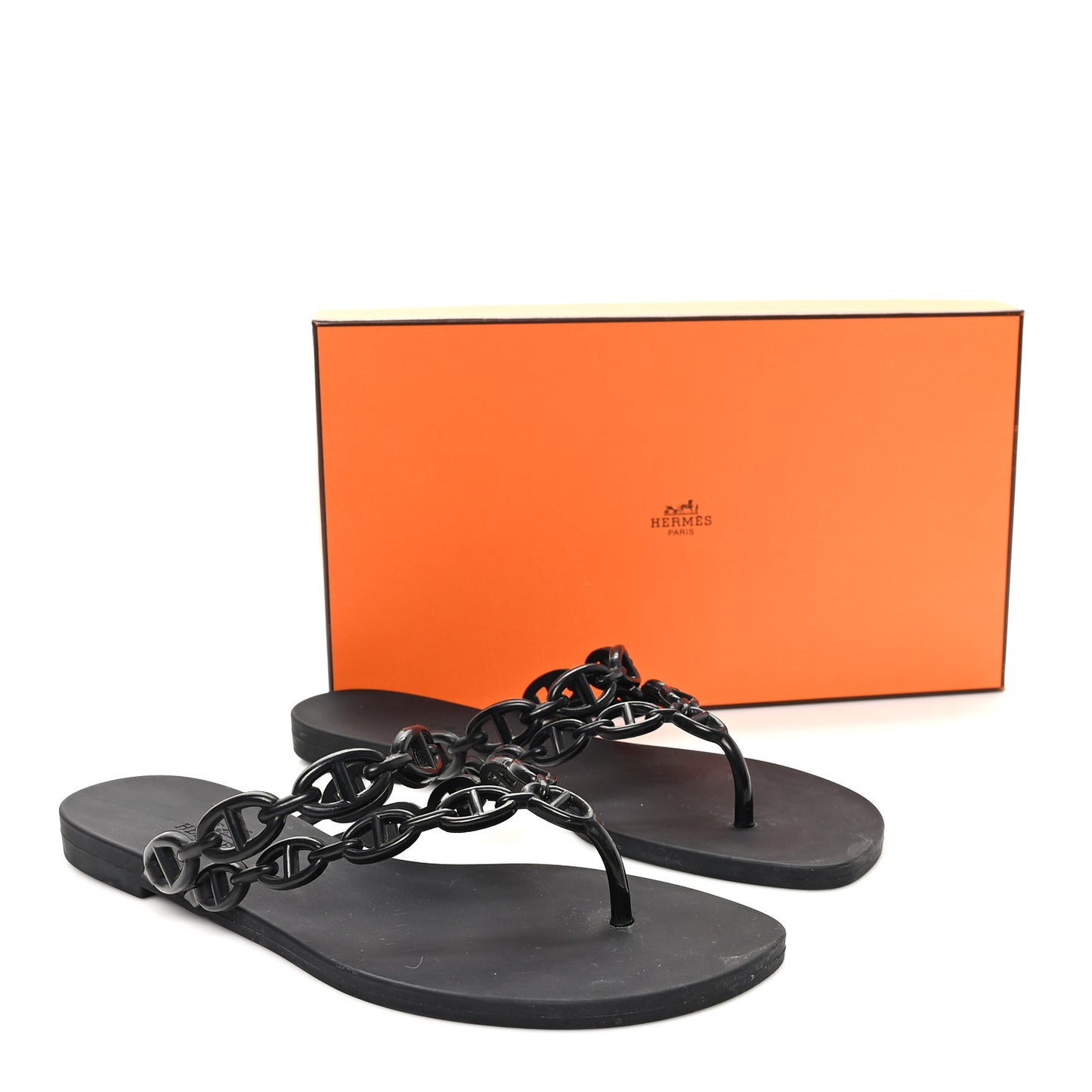 Rubber Chaine d'Ancre Island Sandals 38 Black
