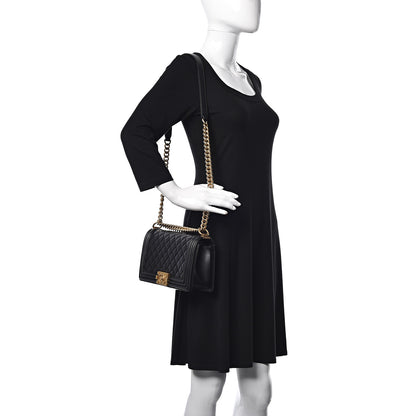 Chanel Lambskin Quilted Medium Boy Flap Black 2 of 14