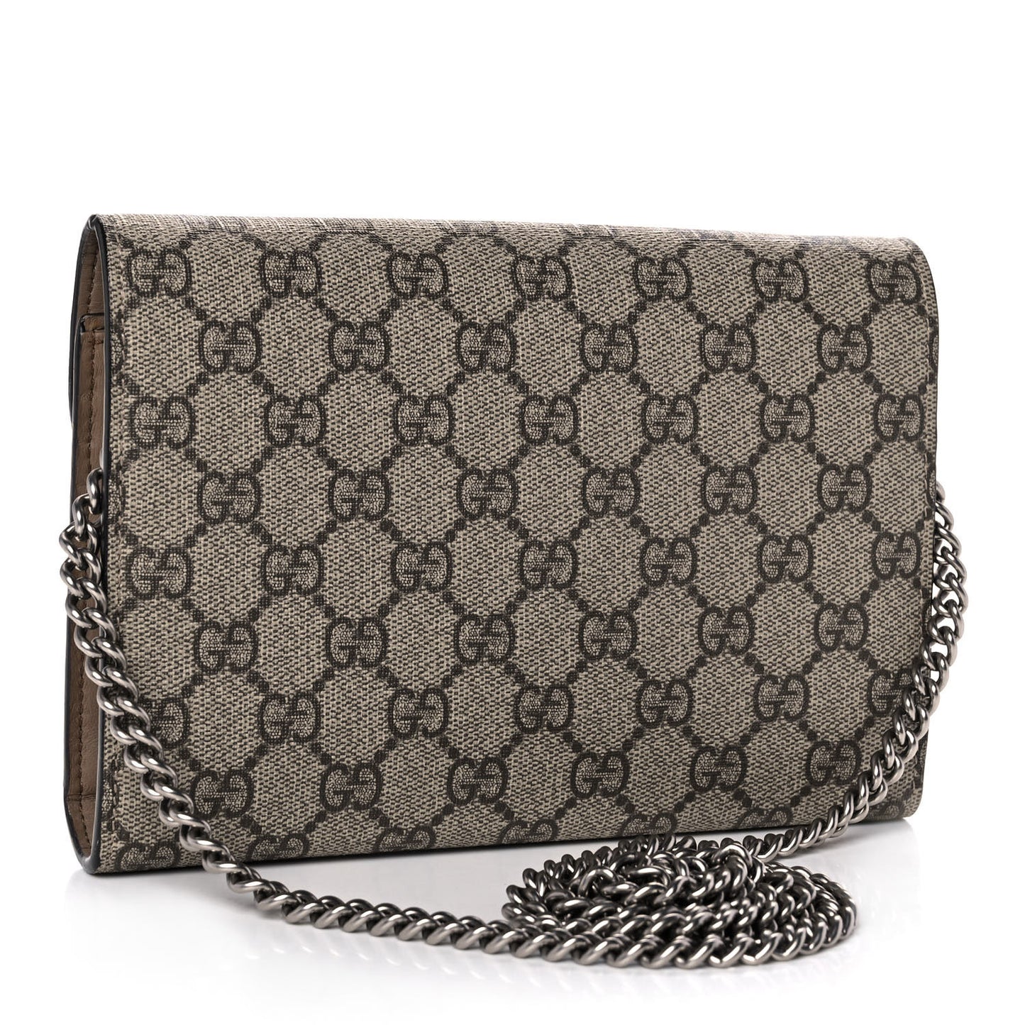 GG Supreme Monogram Mini Dionysus Chain Wallet Beige Taupe