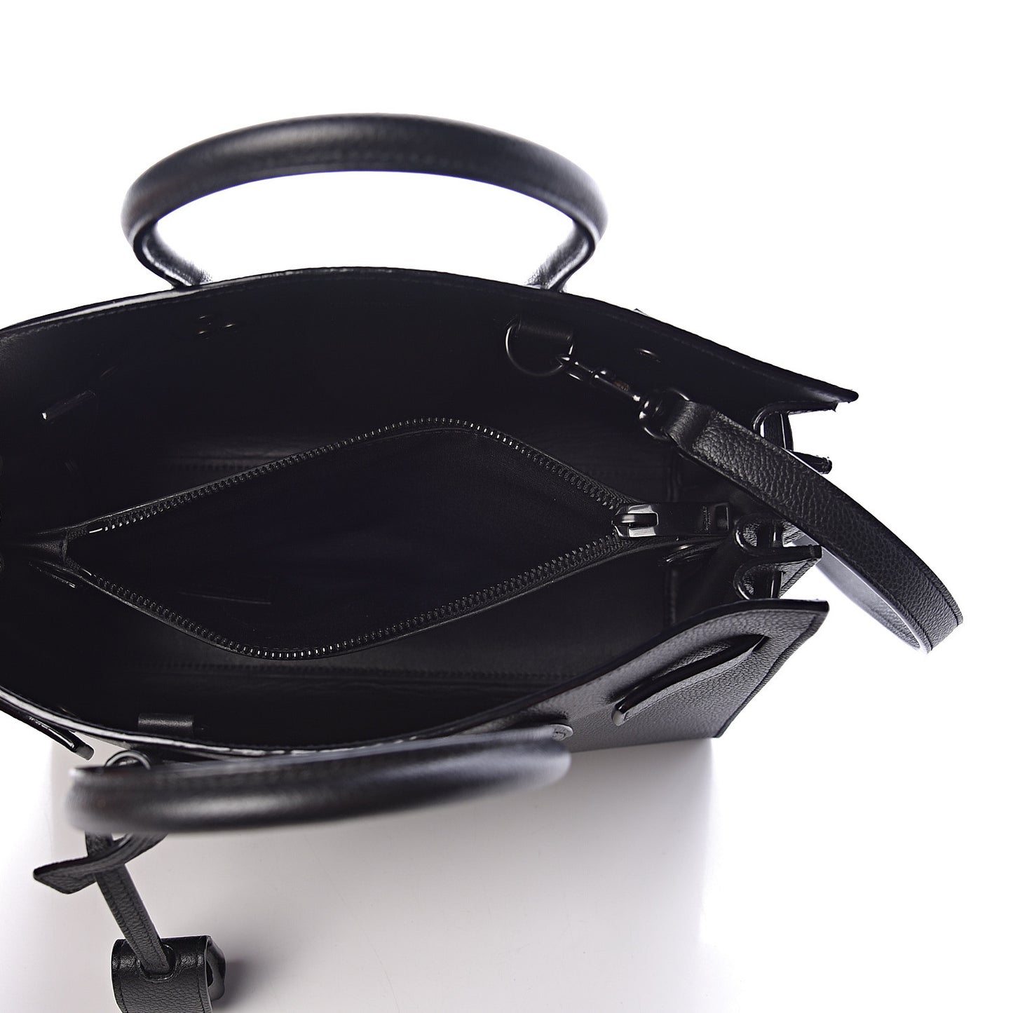 Grained Calfskin Baby Sac De Jour Black