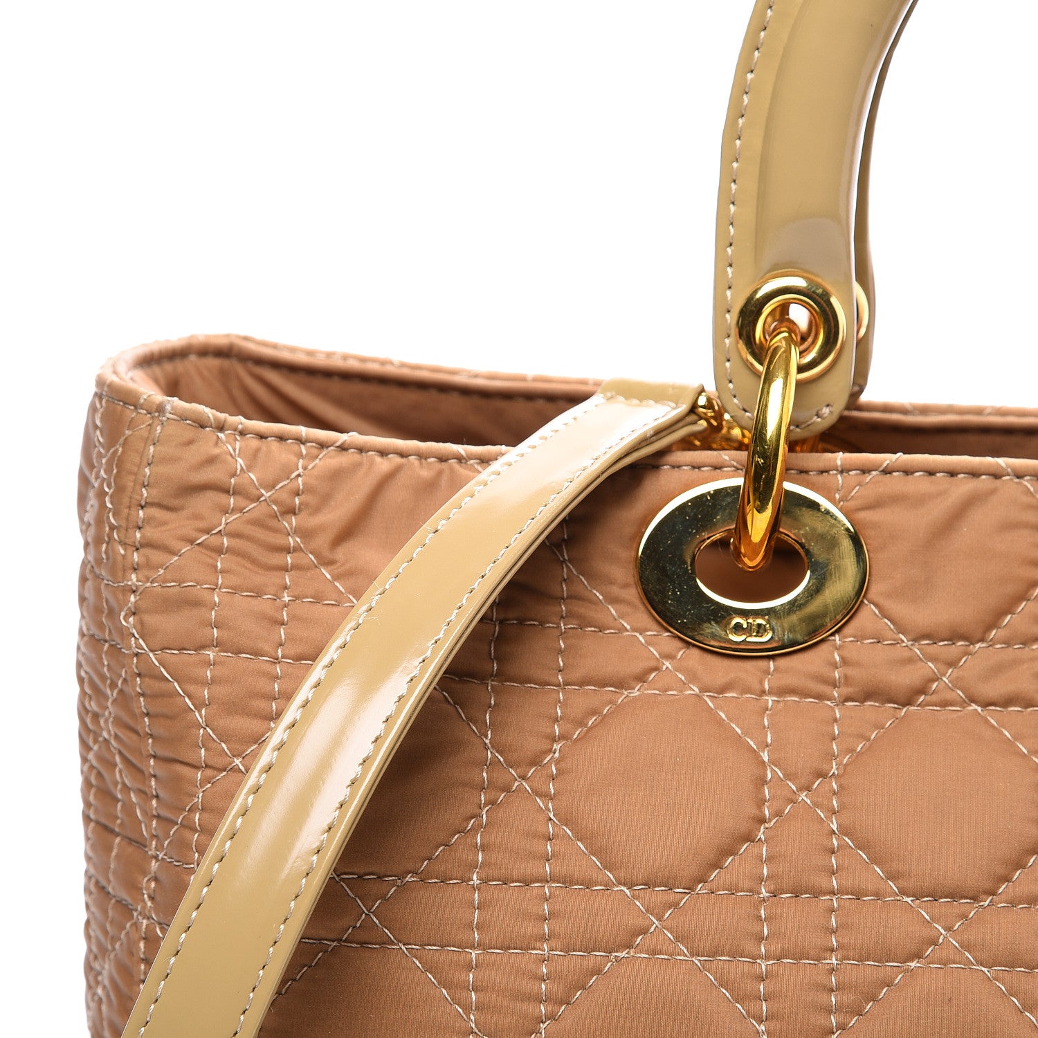 Christian Dior Nylon Cannage Large Lady Dior Beige 10 of 10