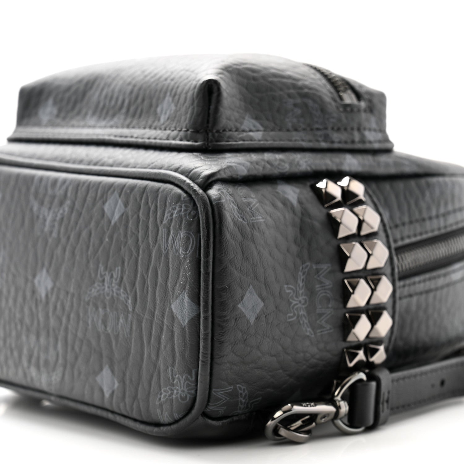MCM Visetos Side Stud X-Mini Stark Bebe Boo Backpack Black 10 of 10