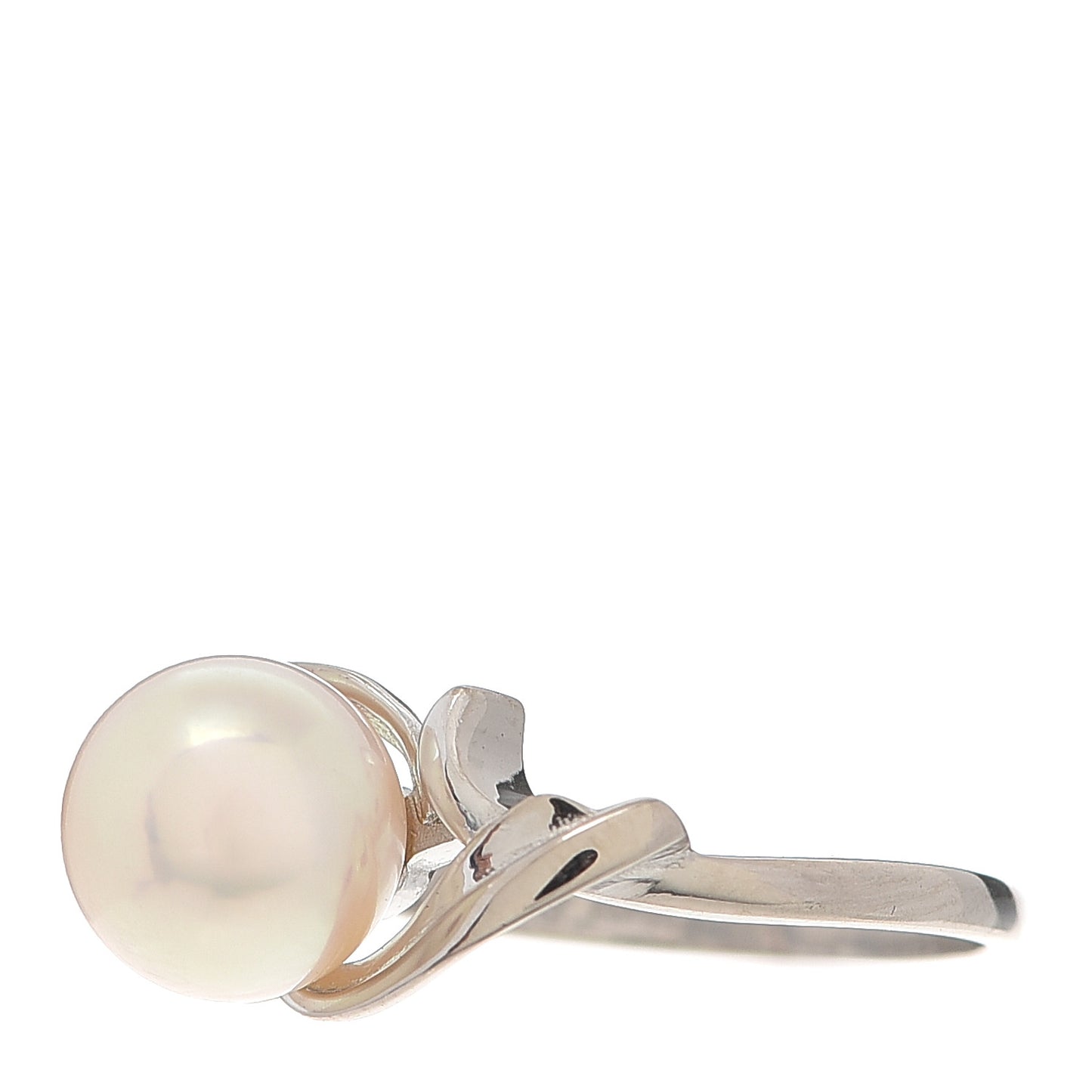 14K White Gold Akoya Pearl 8mm Ring 52 6