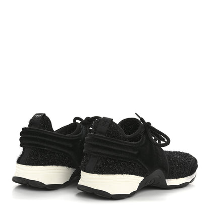 Chanel Stretch Fabric Womens CC Sneakers 37.5 Black 5 of 9