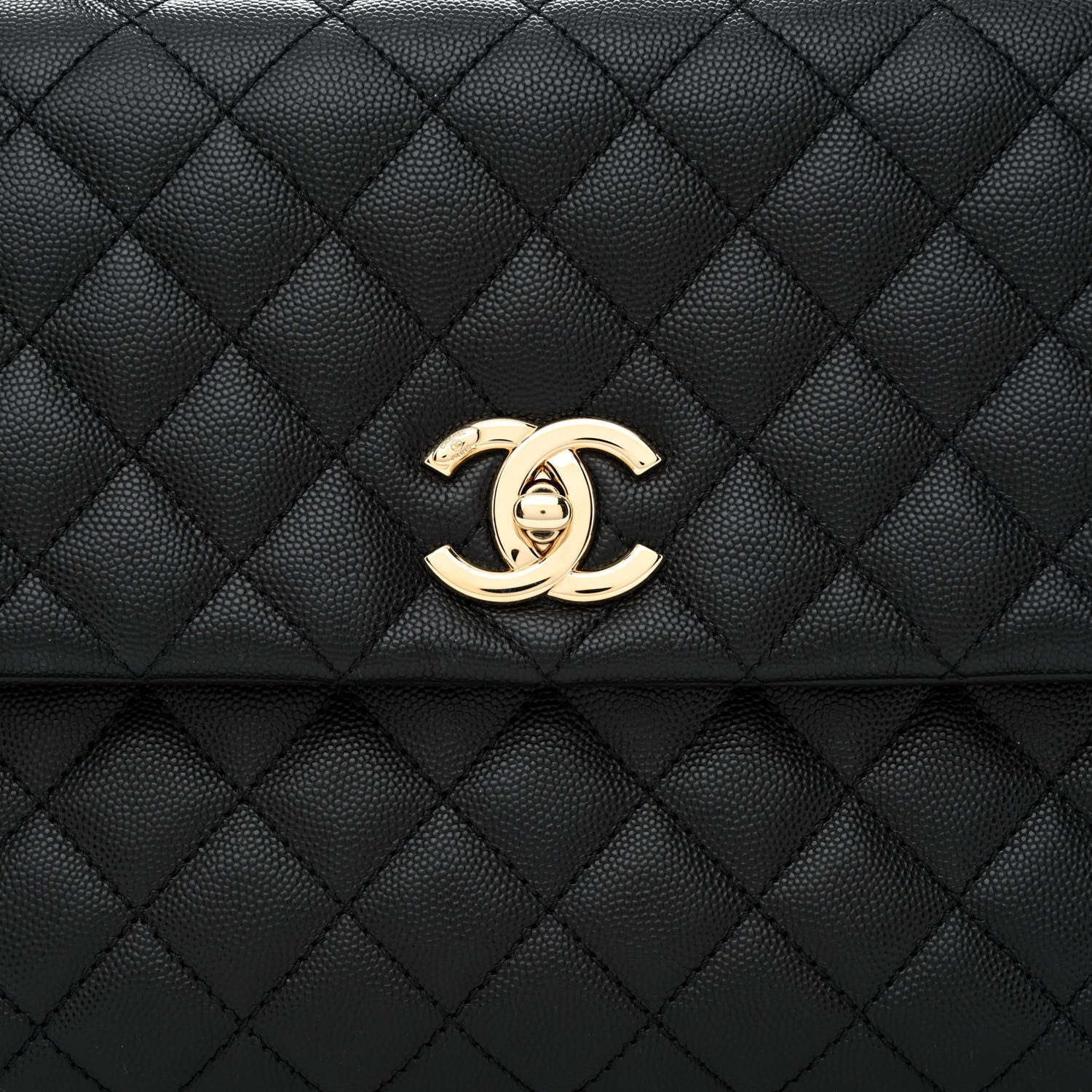Chanel Caviar Quilted Medium Coco Handle Flap Black 8 of 10