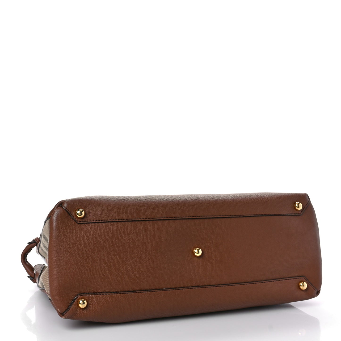 Grainy Calfskin House Check Large Banner Tote Tan