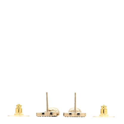 Chanel Crystal CC Teardrop Earrings Gold Black 3 of 5