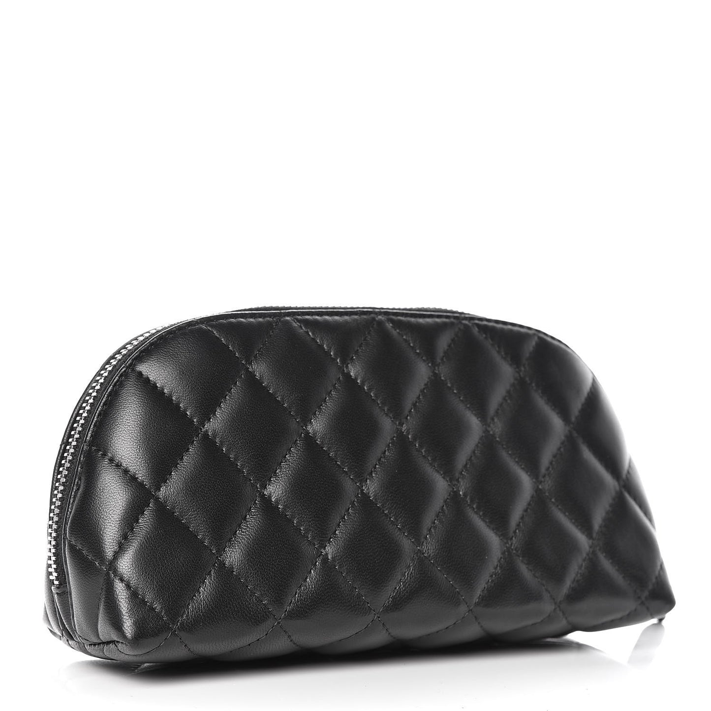 Lambskin Quilted Cosmetic Case Black