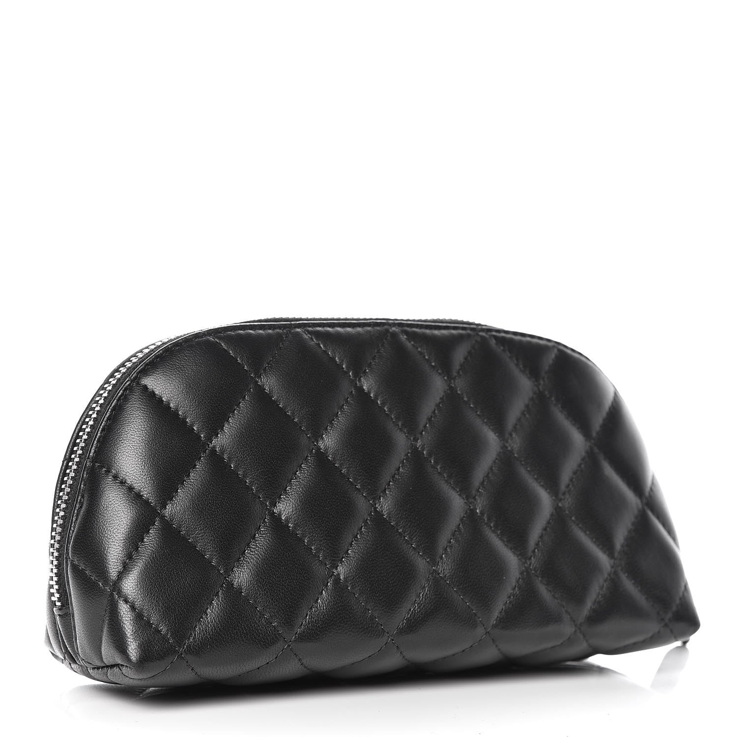 Chanel Lambskin Quilted Cosmetic Case Black 3 of 9