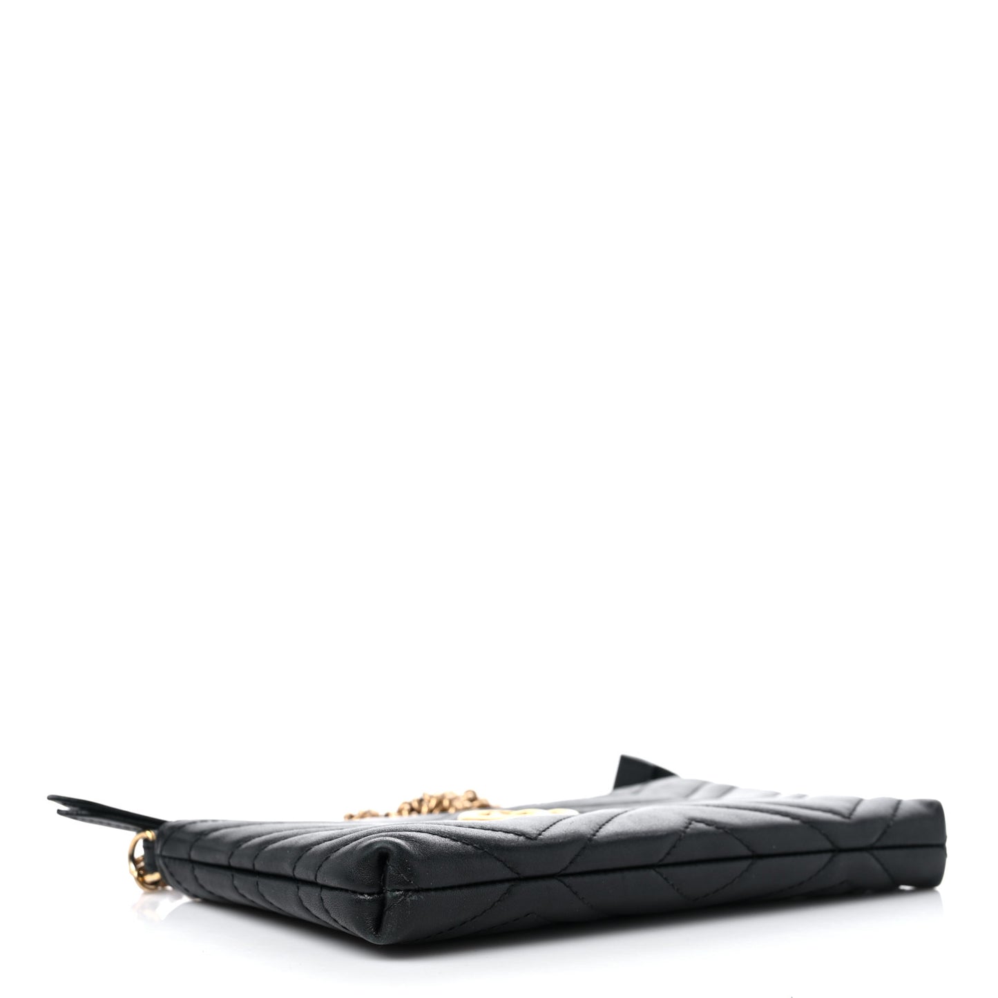 Calfskin Matelasse Mini GG Marmont Chain Bag Black