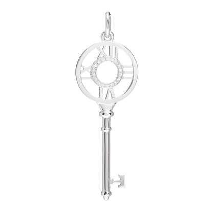 Tiffany 18K White Gold Diamond Atlas Key Pendant 1 of 3