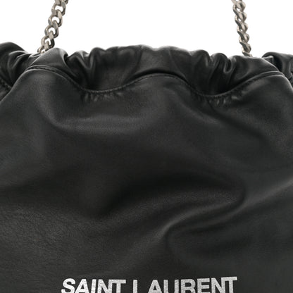 Saint Laurent Lambskin Teddy Drawstring Bag Black 9 of 12