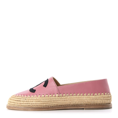 Chanel Lambskin Grosgrain CC Espadrilles 37 Pink 1 of 10