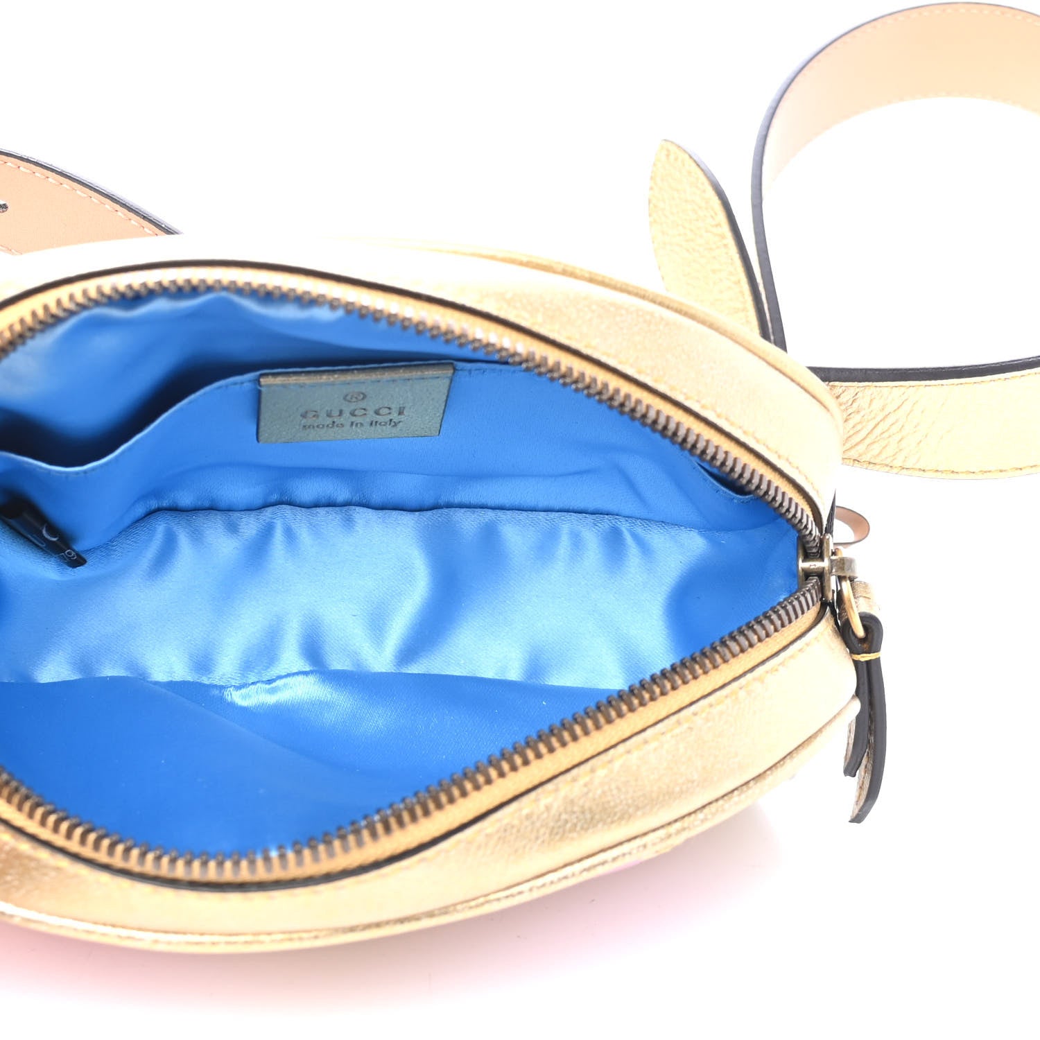 Gucci Metallic Nappa Matelasse Heart GG Marmont Belt Bag 85 34 Oro Vecchio Rosa 4 of 4