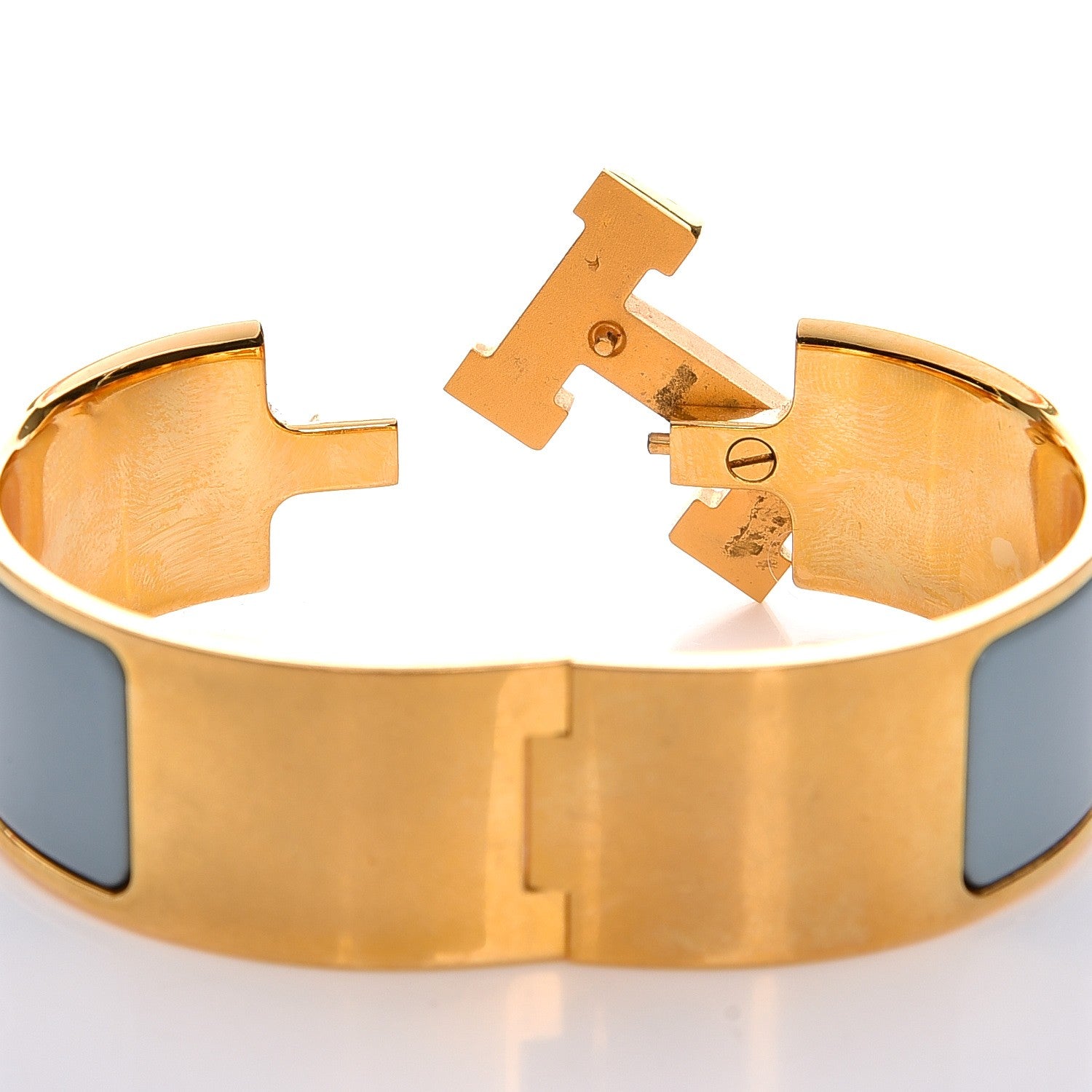 Hermes Enamel Clic Clac H Wide Bracelet PM Aigue Marine 5 of 5
