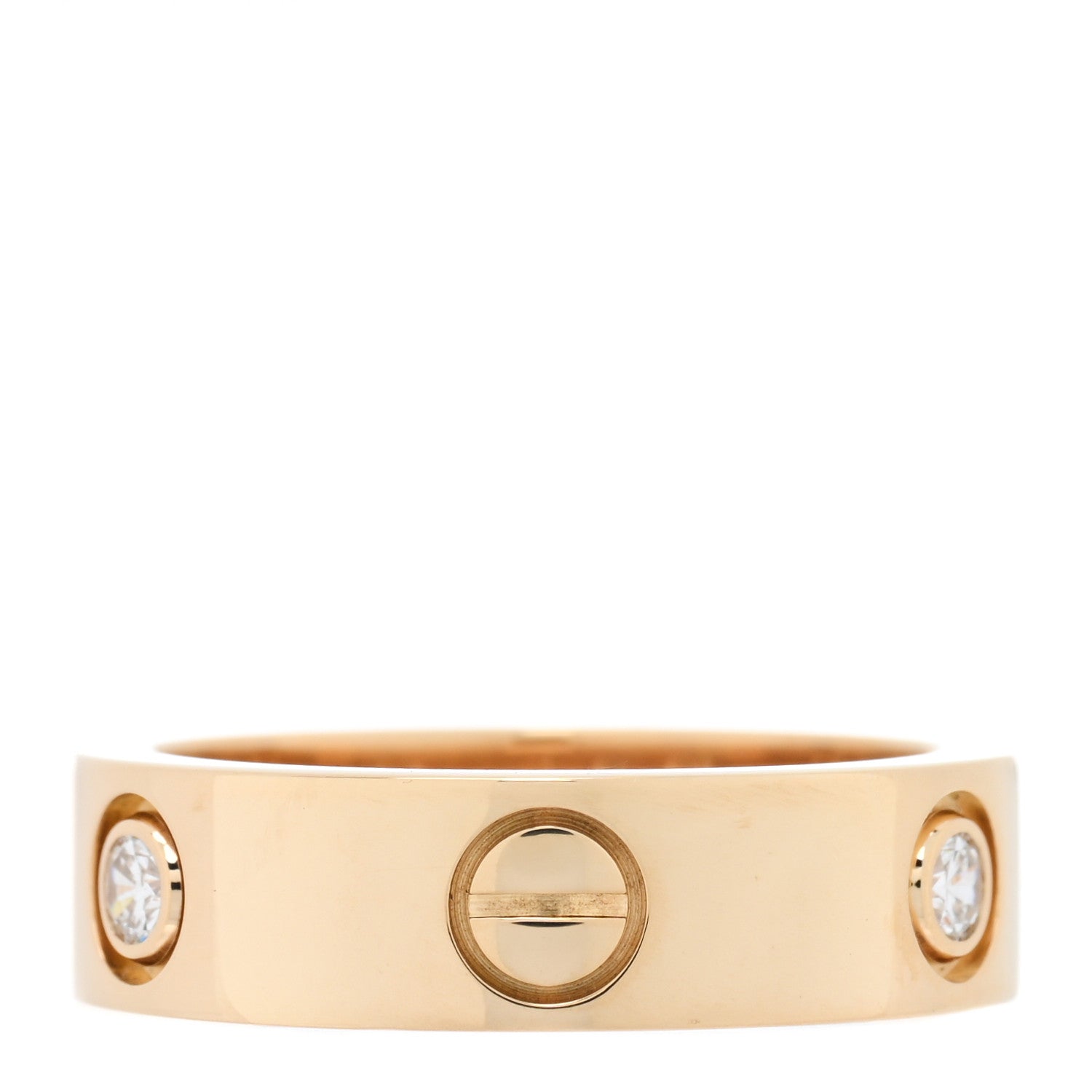 Cartier 18K Yellow Gold 3 Diamond 5.5mm LOVE Ring 53 6.25 3 of 5