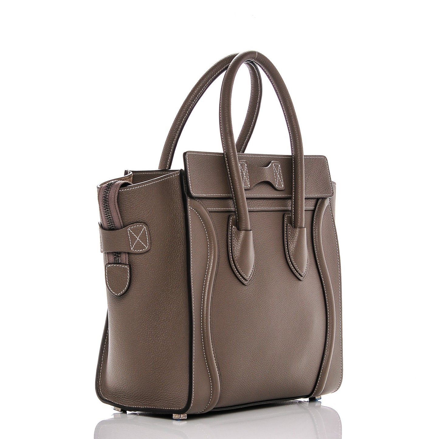Drummed Calfskin Micro Luggage Souris