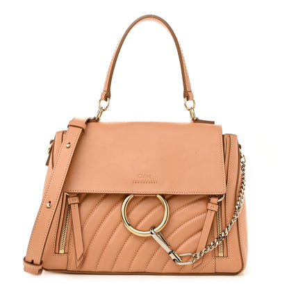 Chloe Smooth Calfskin Quilted Medium Faye Day Shoulder Bag Bleached Brown 1 of 11