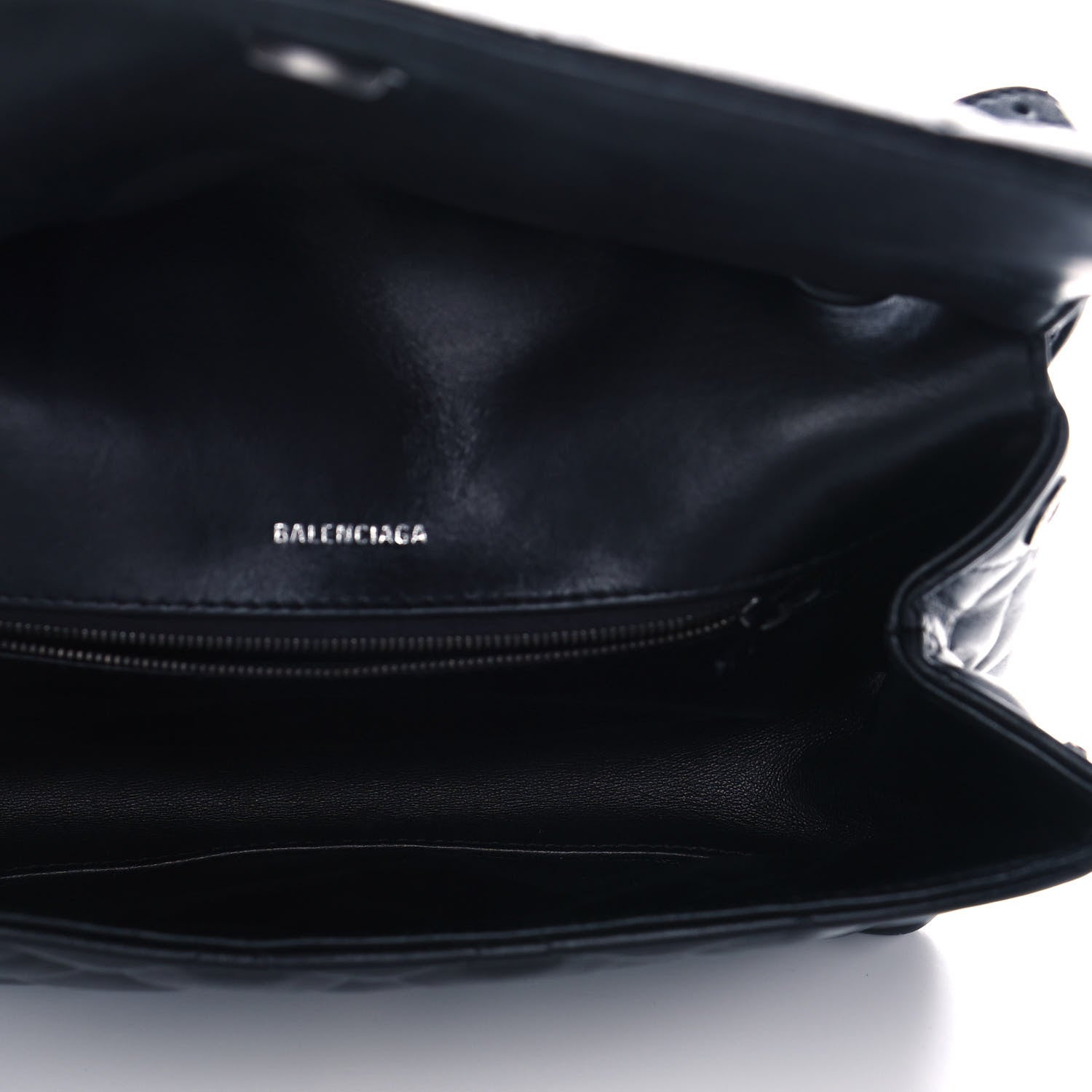 Balenciaga Nappa Calfskin Quilted Medium Touch B Shoulder Bag Black 5 of 11