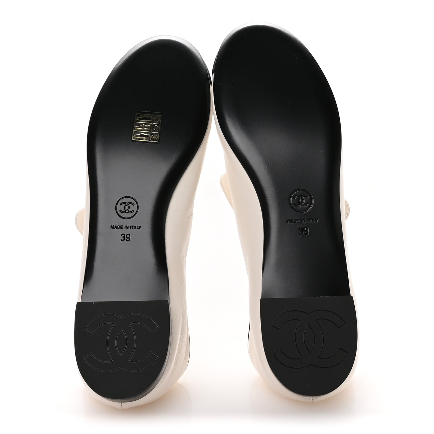 Lambskin Bow Mary Jane Flats 39 White Black