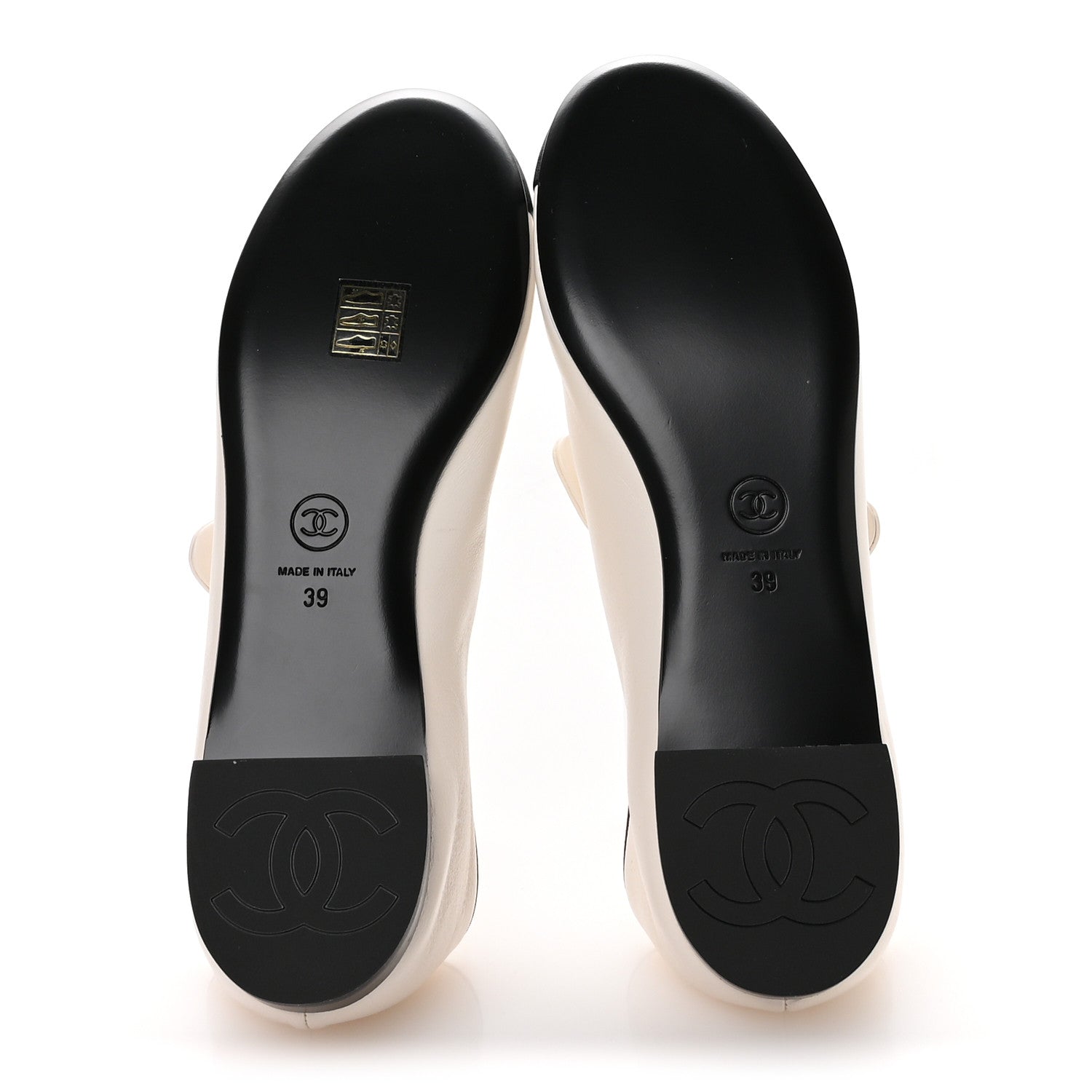 Chanel Lambskin Bow Mary Jane Flats 39 White Black 6 of 8