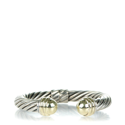 David Yurman Sterling Silver 14K Yellow Gold 10mm Cable Classics Bracelet 1 of 4