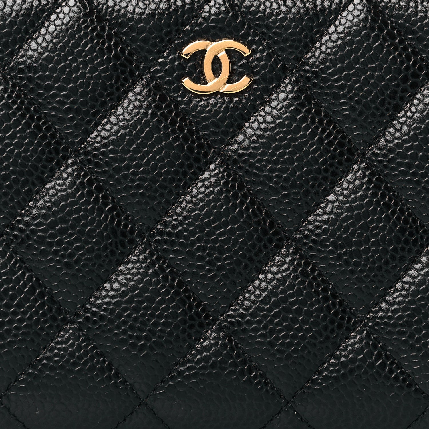 Chanel Caviar Quilted Large Gusset Zip Around Wallet Black 9 of 11
