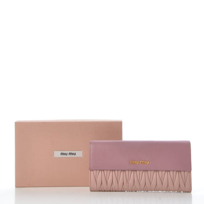 Miu Miu Nappa Matelasse Bicolor Wallet Loto Orchidea 10 of 10