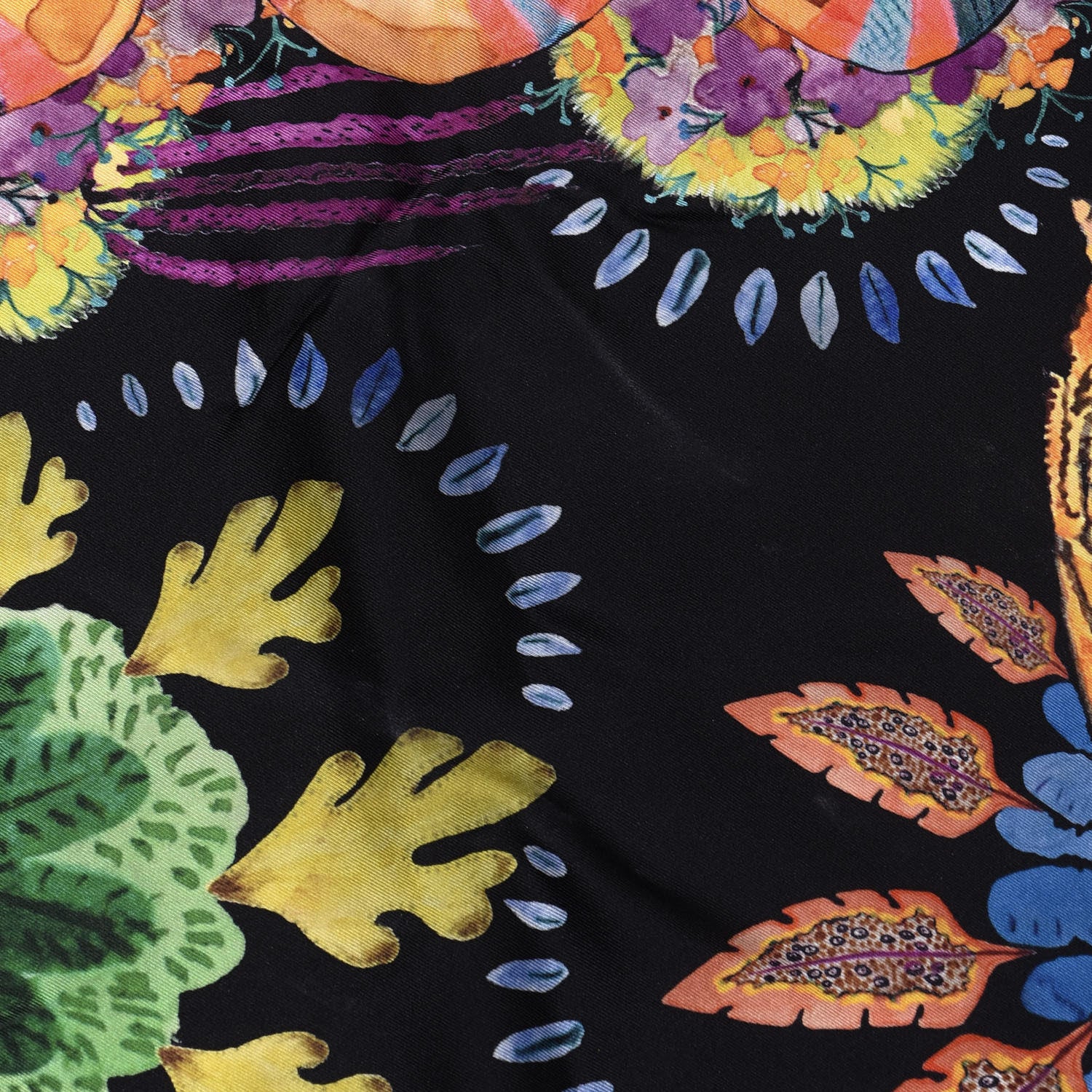 Gucci Silk Tiger Kingsnake Print Square Scarf Multicolor 4 of 5