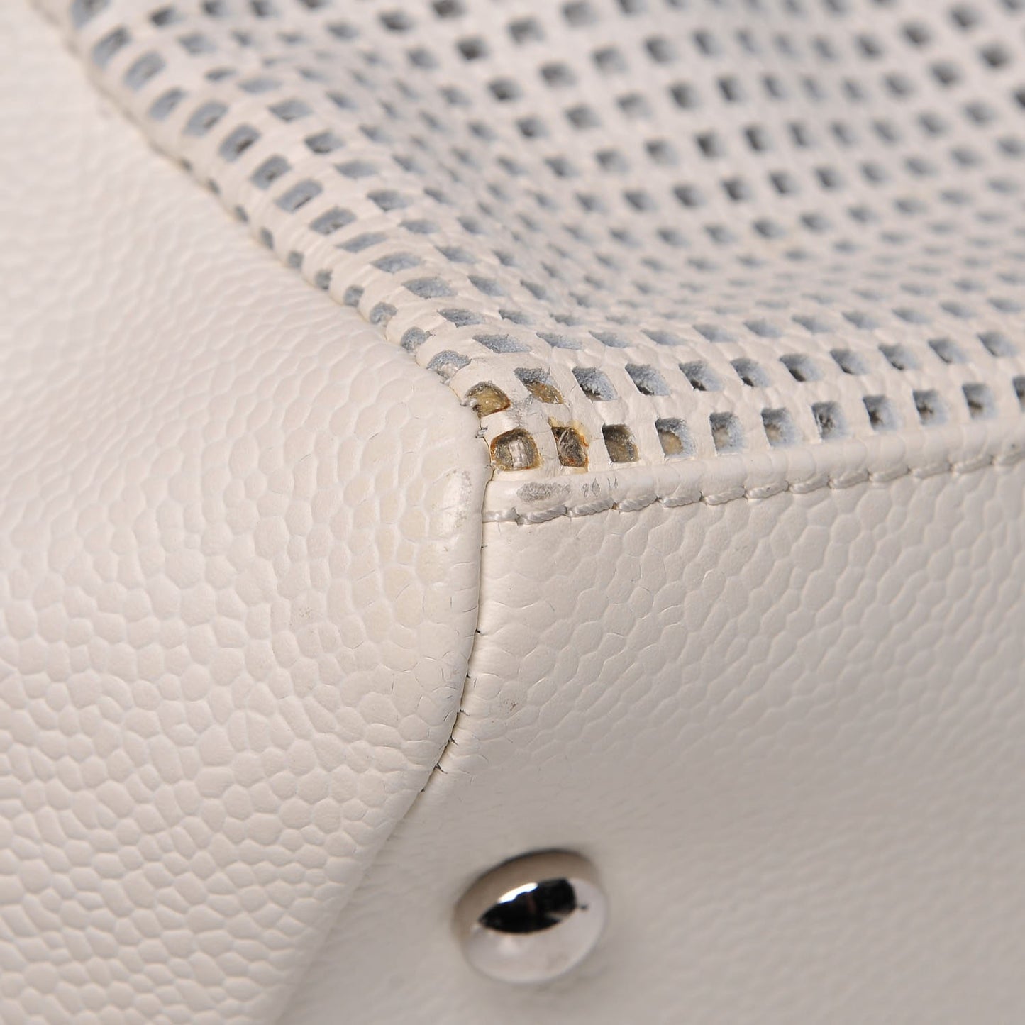 Caviar Perforated Bowler White