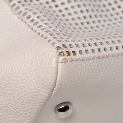Chanel Caviar Perforated Bowler White 10 of 12
