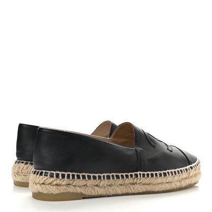 Chanel Lambskin CC Espadrilles 37 Black 4 of 11
