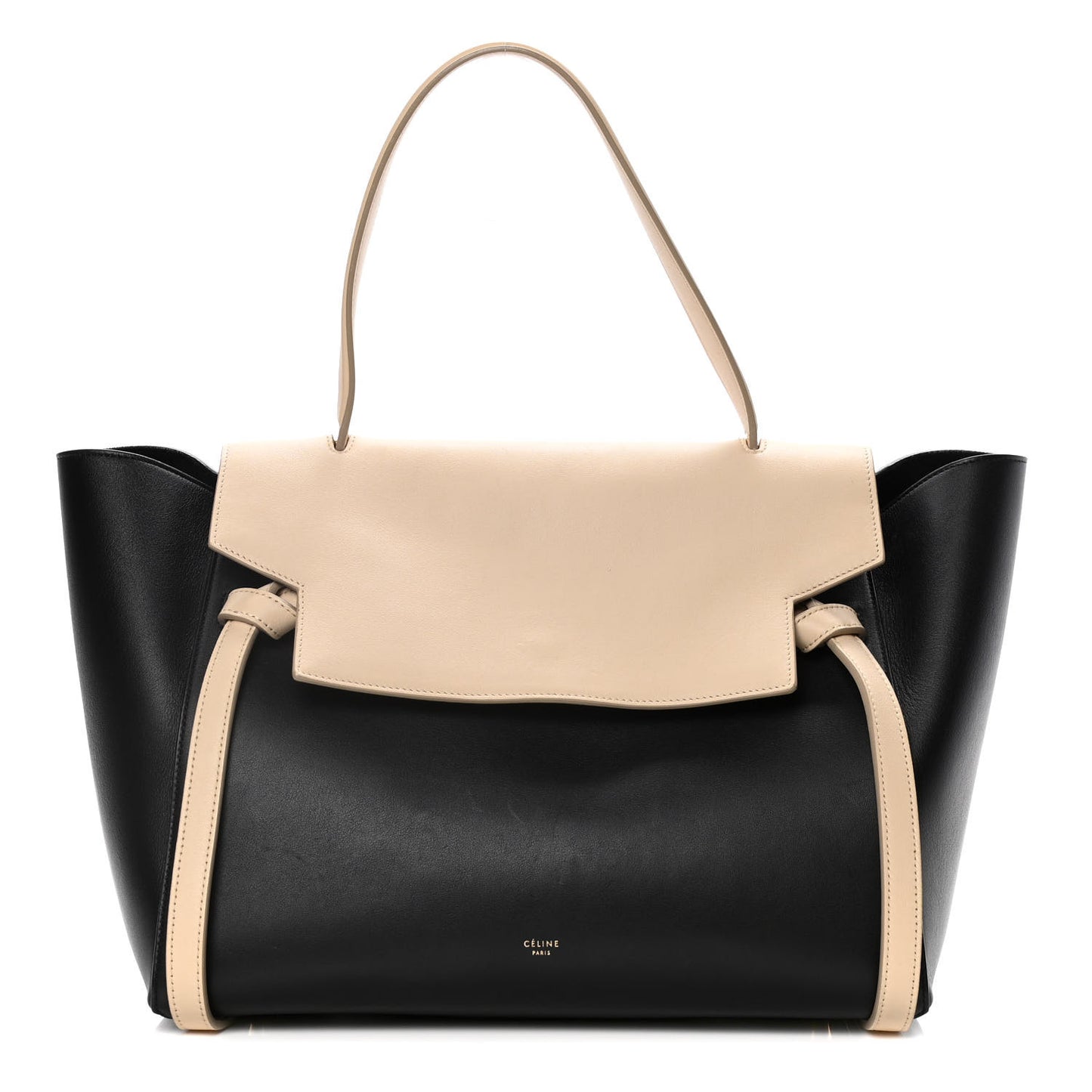 Smooth Calfskin Small Bi-Color Belt Bag Black Cream