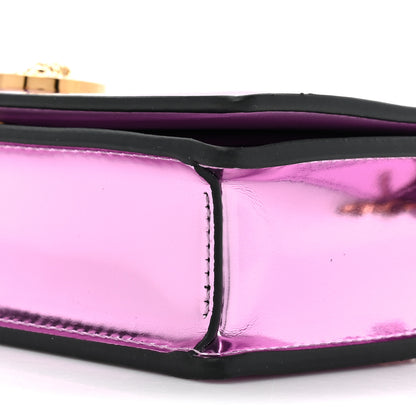 Versace Metallic Calfskin Crystal Medusa Clutch With Chain Pink 7 of 8
