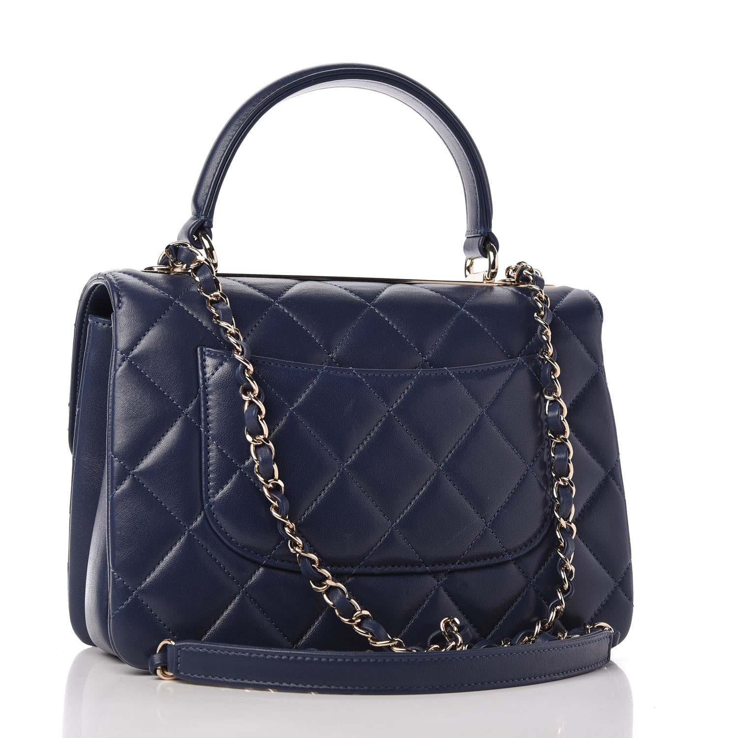 Chanel Lambskin Quilted Small Trendy CC Flap Dual Handle Bag Navy 3 of 10