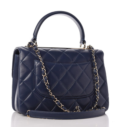 Chanel Lambskin Quilted Small Trendy CC Flap Dual Handle Bag Navy 3 of 10