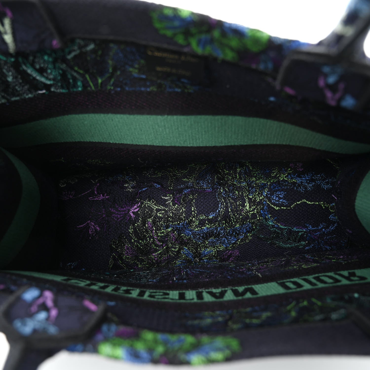 Christian Dior Canvas Embroidered Medium Toile de Jouy Voyage Book Tote Blue Multicolor 5 of 12