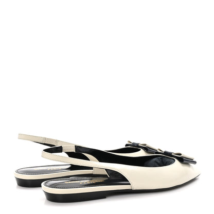 Saint Laurent Belfagor Anais Slingback Flats 36.5 Navy Pearl 4 of 9