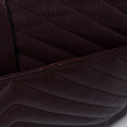 Saint Laurent Sheepskin Matelasse Chevron Large Monogram Satchel Amaranto 23 of 24