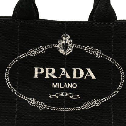 Prada Canapa Small Logo Tote Black Talco 10 of 13
