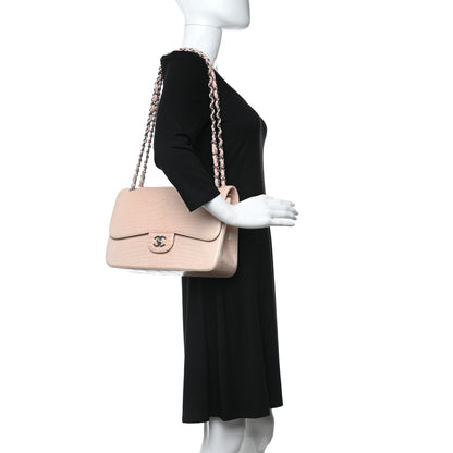 Chanel Alligator Jumbo Double Flap Light Pink 2 of 10