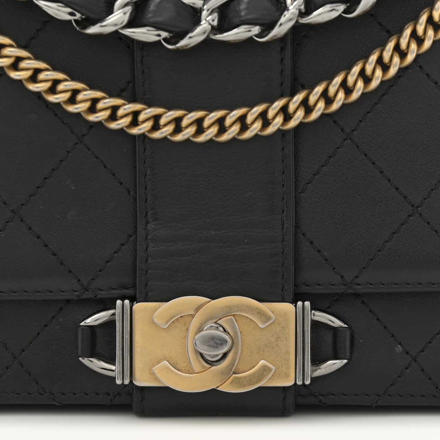 Chanel Calfskin Stitched Multi Chain Flap Bag Black 12 of 12