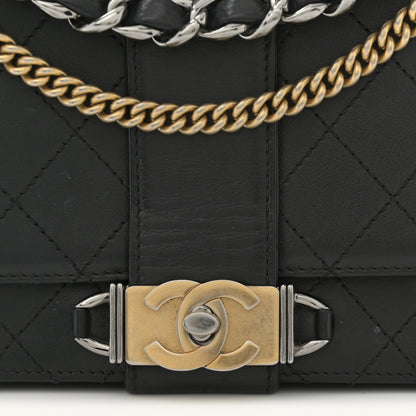 Chanel Calfskin Stitched Multi Chain Flap Bag Black 12 of 12