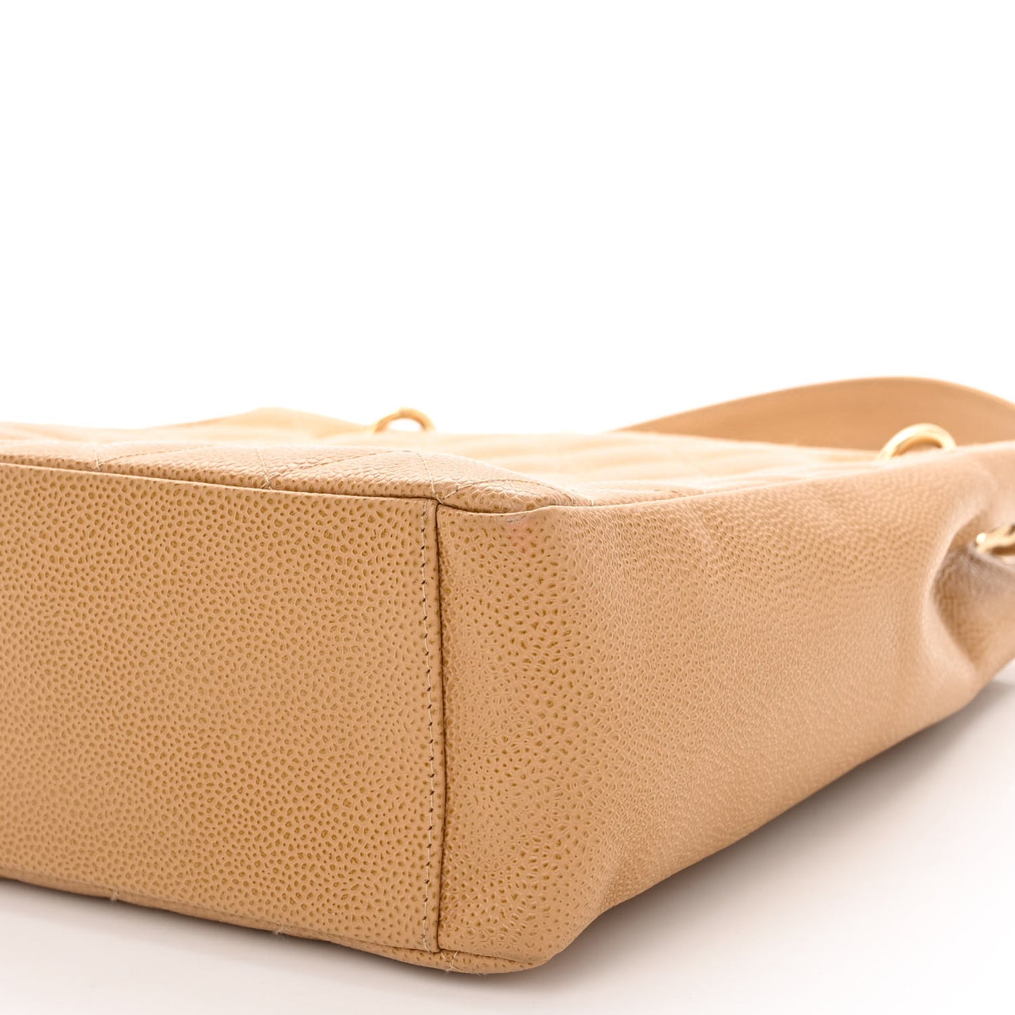 Caviar Quilted Petit Shopping Tote PST Dark Beige