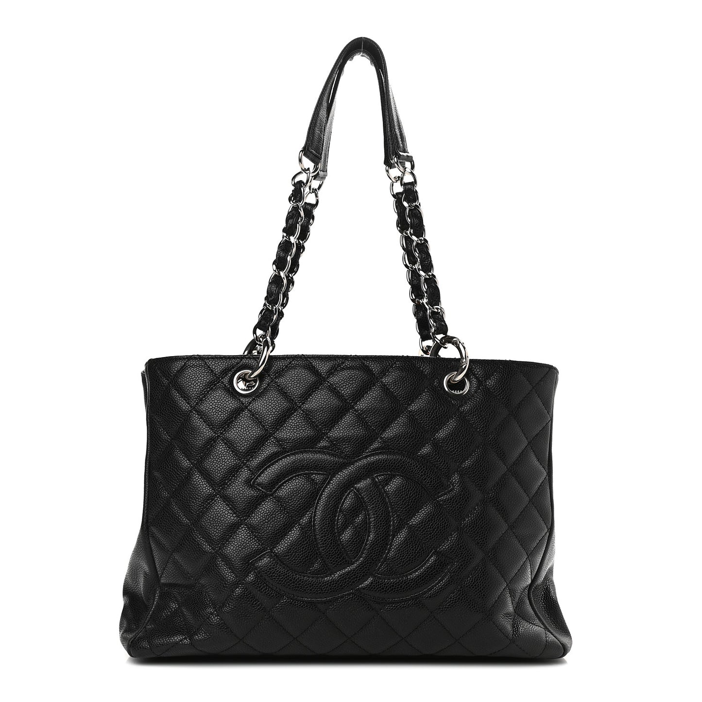 Caviar Quilted Grand Shopping Tote GST Black